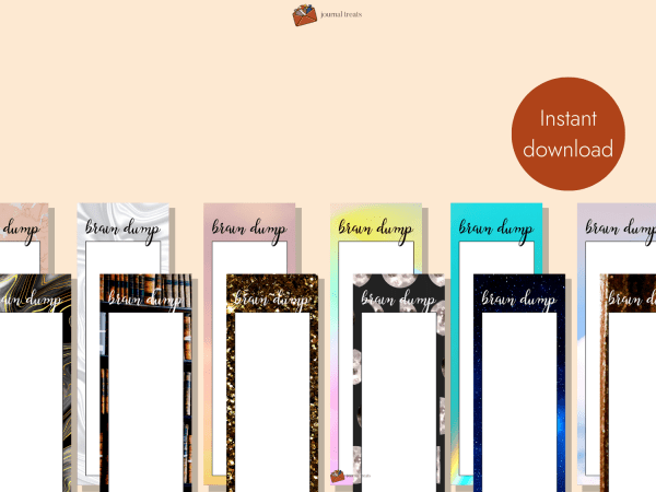 printable brain dump bookmarks